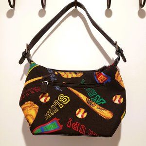Baseball Purse Handbag Black Slugger Sparkly Home Run Sporty